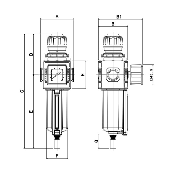 E/24-SC MEDIUM - Filtro-regolatore di pressione modulare con scaricatore automatico di condensa - TECNOPOLIMERO o METALLO - Ani E/24-SC MEDIUM - Filtro-regolatore di pressione modulare con scaricatore automatico di condensa - TECNOPOLIMERO o METALLO - Ani